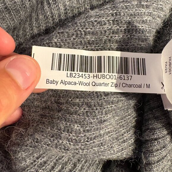 Quince Baby Alpaca-Wool Quarter Zip Pullover Women's Size Medium in Charcoal Gra - Picture 4 of 5